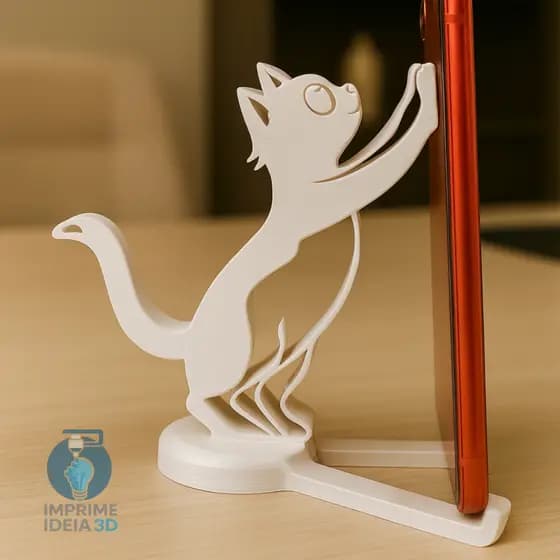 Gatinho Suporte de Celular | Porta Smartphone | Suporte Decorativo REF:040