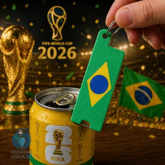 Chaveiro Abridor de Garrafa Brasil Copa do Mundo 3D Personalizado Lembrancinha Presente REF175