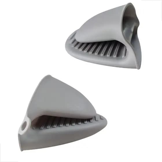 Par de Luva Termica Silicone Cinza Antiderrapante