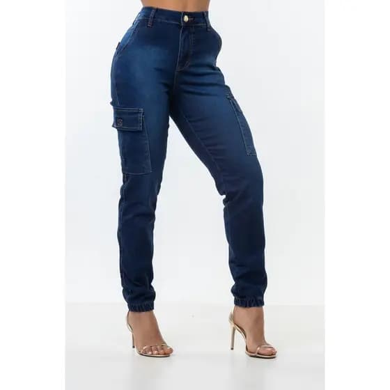 Calça Cargo Jeans Lycra Bojo Modela Bumbum Original
