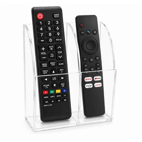 Porta Controle Remoto de TV e Ar Condicionado de Acrílico para 2 controles Suporte de controle
