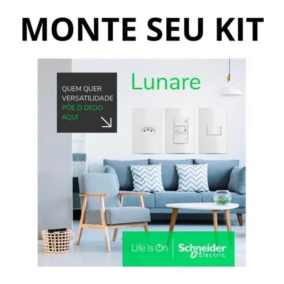 Linha Completa Schneider Lunare Tomada Interruptor Suporte Placa Conjunto