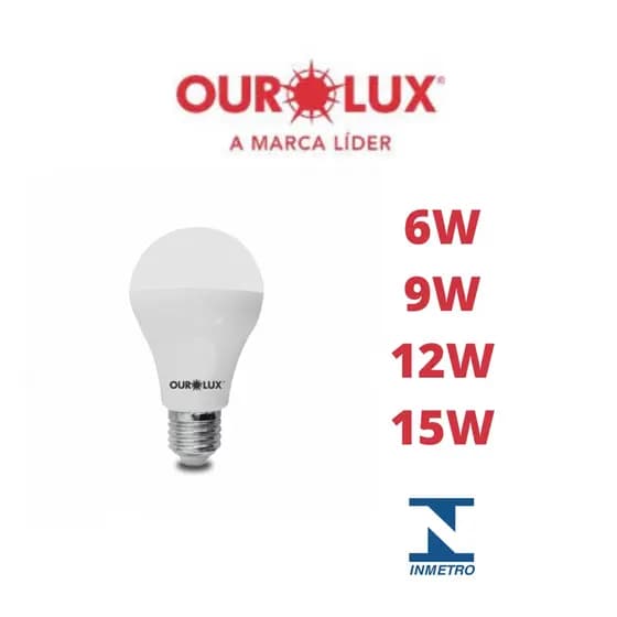 Lâmpada Led Bulbo 4.7w 6W 9W 12W 15W 20W 25W SUPERLED - Ourolux