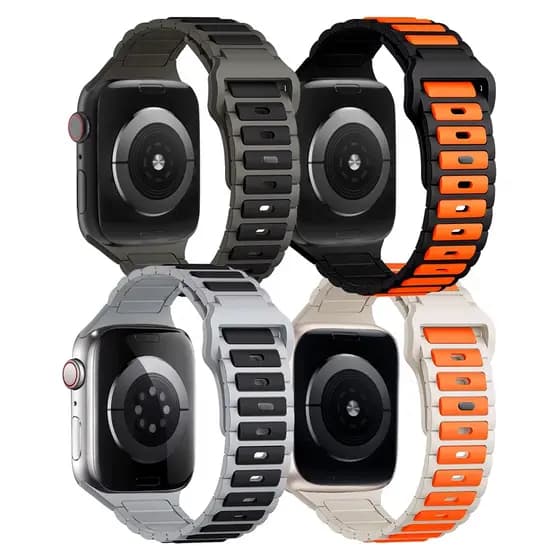 Pulseira Esportiva Silione Action Dual Color Compatível com Apple Watch - NÃO É UM RELÓGIO
