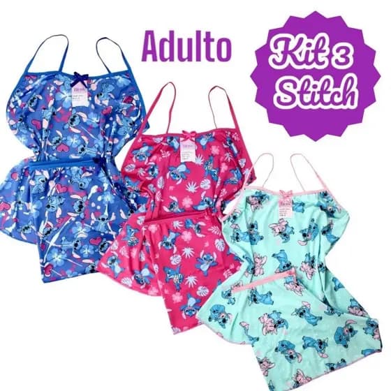 Kit 3 Pijamas Baby Doll Personangem Famoso