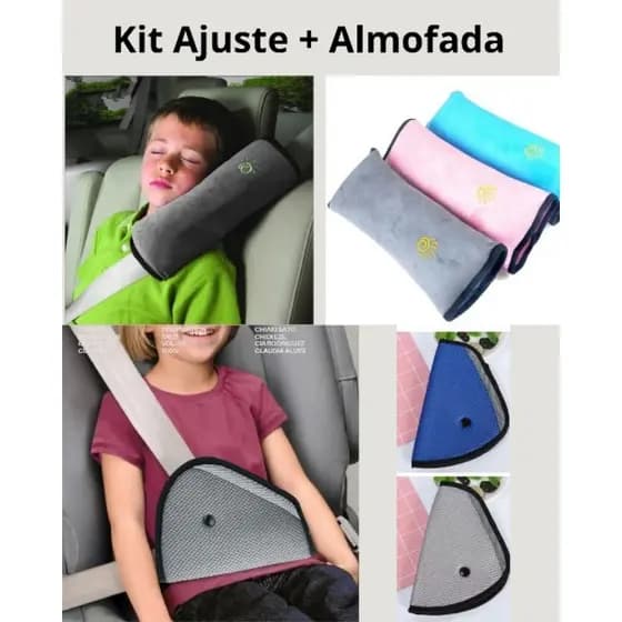Kit Cinto de segurança com almofada e ajustador. ENVIO IMEDIATO.