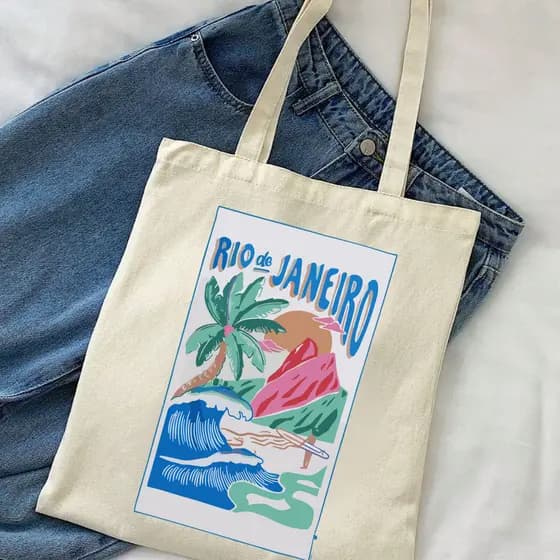 Bolsa Ecologica Ecobag "RIO DE JANEIRO - COLORIDO" 100% algodão