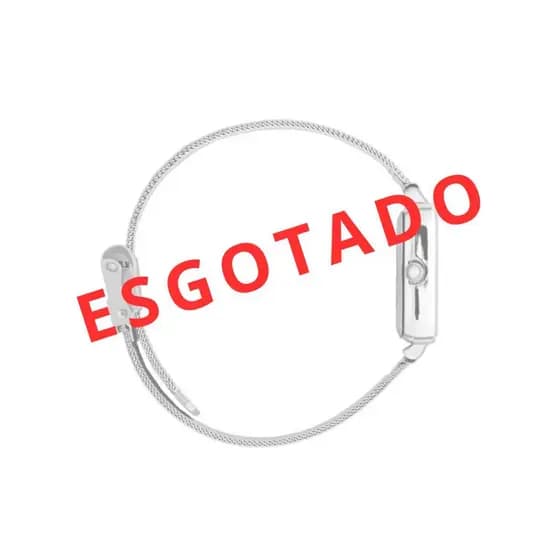 Relógio Feminino Quadrado Prata Elegante Casual + Bracelete