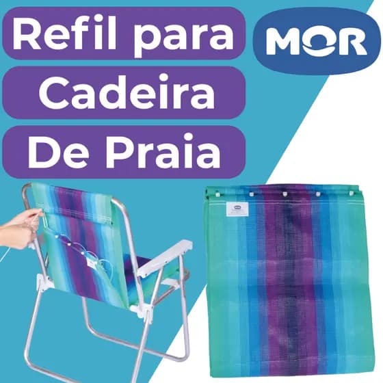 Capa Refil para Cadeira de Praia Mor forro Lona Estampada kit Fácil de Trocar