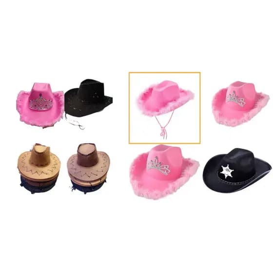 Chapéu De Cowboy Feminino / Masculino UNISEX De Camurça Com Aba Larga