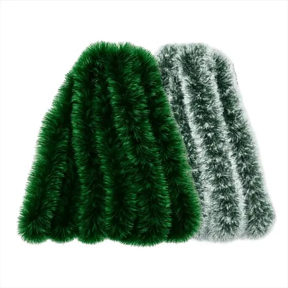 Kit 10 Festão Aramado Flexível Nevado 2 Metros Enfeite Natal Verde Nevado