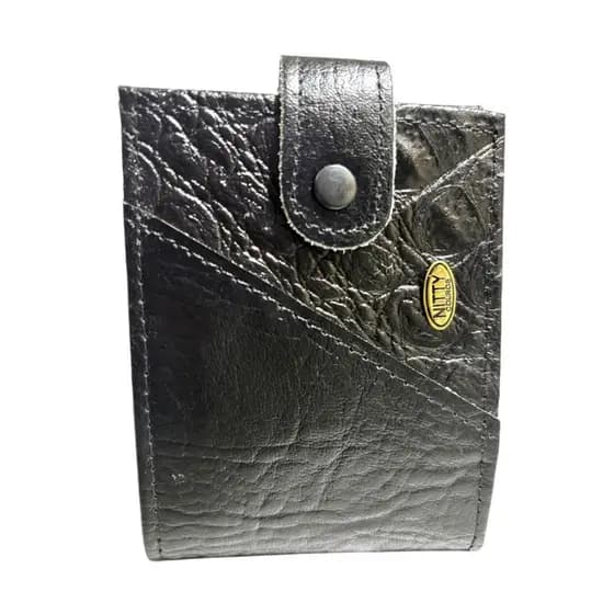 Carteira Masculina De Bolso Em Couro Ecológico Com Fecho