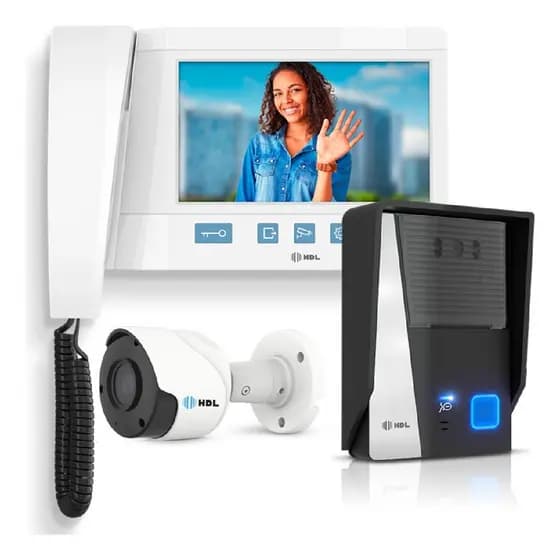 Kit Porteiro Eletrônico Video E Câmera Auxiliar Advance Cor Branco - Hdl