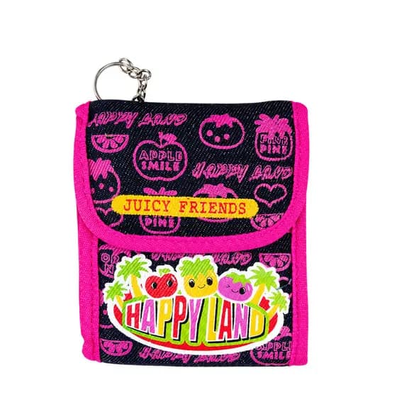 Carteira Feminina Tecido Velcro Com Chaveiro
