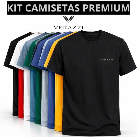 Kit com 3, 5, 7 e 10 Camisetas Premium Verazzi - Camisa Básica