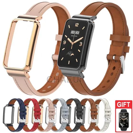 Pulseira De Couro Substituição Para Xiaomi Smart Band 7 8 9 Pro / Xiaomi Smart Band 8 9 Active