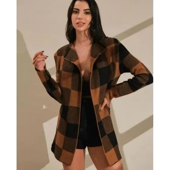 Casaco xadrez kimono