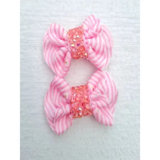 Parzinho de Laços Para Bebê com Bico de Pato de 3.5 cm Encapado e Borrachinha Antideslizante.