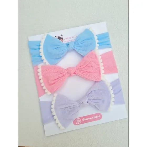 Faixa Turbante para Bebê em Meia de Seda Macia com Laço Headband Larga para Menina, Ideal Para Uso Diário.