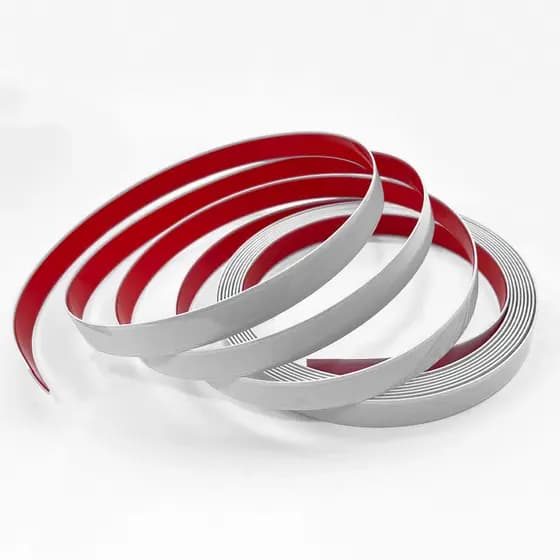 Fita Metalizada Auto Colante PVC 15mm p Decoração de Móveis e Paredes Branco 5M