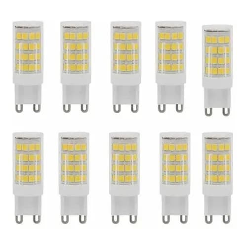 Kit 10 Lâmpadas Led G9 5w Para Lustre/decoração Branco Frio