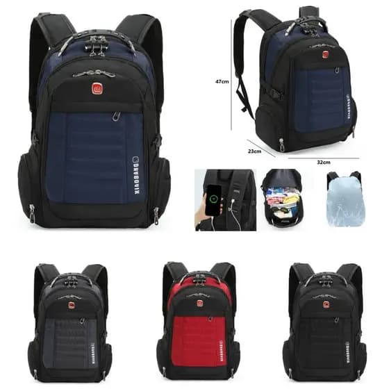 Mochila Notebook Antifurto Executiva Resistente Reflexiva C/ Saída Usb C/ Capa de Chuva