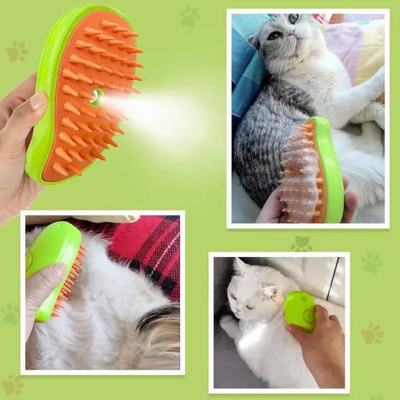 Escova A Vapor 3 Em 1 Pet Removedor Pelos Gatos Cães Coelhos Ramister
