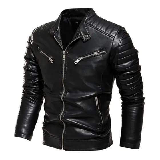 Jaqueta Couro Masculino Slim Forrada