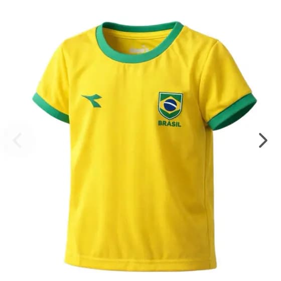 Camiseta Brasil Diadora Campione Infantil Oficial 2026