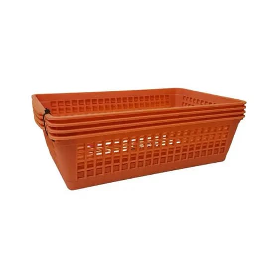 Kit de 4 Conjunto Cestas Organizador 2l Laranja Xplast Envio Imediato