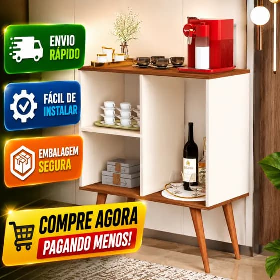 Aparador Buffet Balcão Multiuso Retrô Cantinho do Café Oferta Relampago