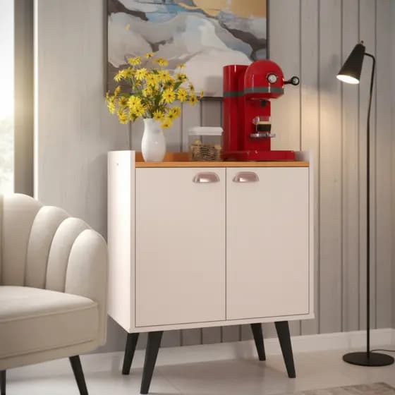 Aparador Buffet Cozinha 2 Portas Pés Retrô Cantinho do Café Decorativo Moderno Luxo
