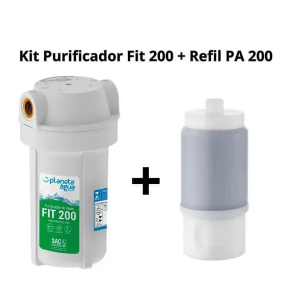 Kit Purificador de Água Fit 200 + Refil PA 200 Planeta Água
