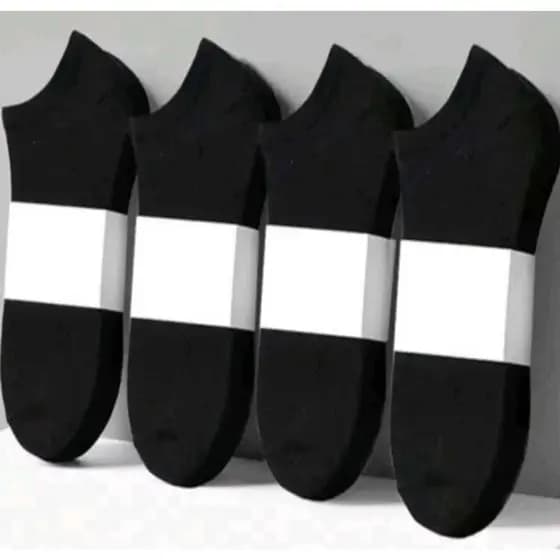 3 Pares Meias Soquete Preta Masculina Femina Unisex Adulto