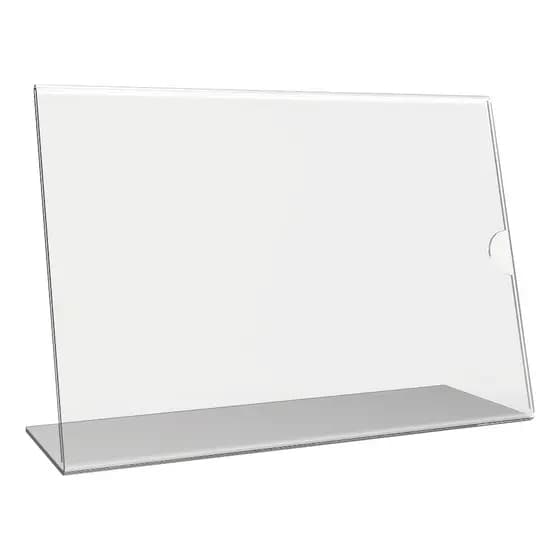 Display Acrílico Porta Folha A4 Expositor L Horizontal De Mesa Balcão