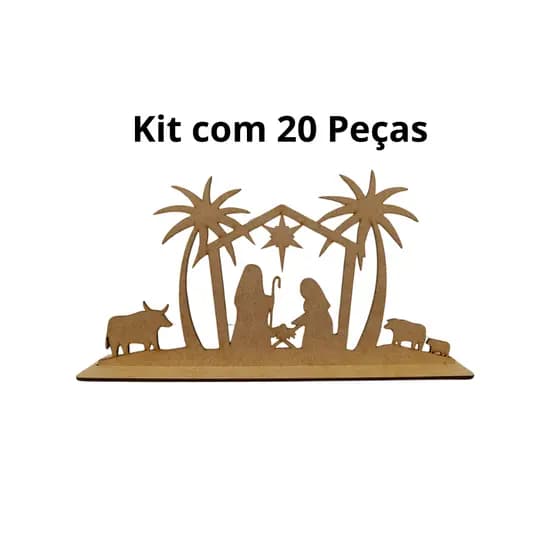 Kit Presépio com Base Decorativo para Natal Mesa, Escritório, Sala