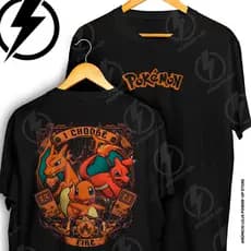 Camiseta Charizard Pokemon I Choose Fire Anime Gamer Frente E Verso Blusa Camisa 100% Algodão