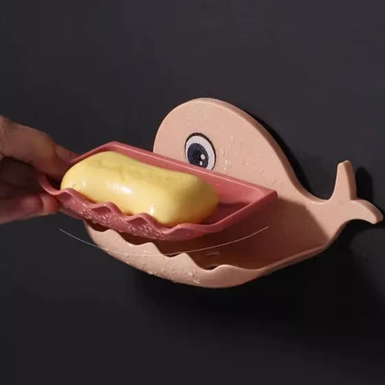 Sabonete de Sabonete Peixe Saboneteira Baleia Porta Sabão Com Camada Dupla Banheiro Adesivo