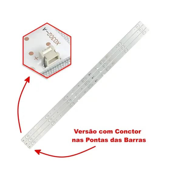 Kit 3 Barras LED para TV PTV39F61D / PTV39G50D / PTV39G60S - Com Conector na Ponta (VERIFIQUE)