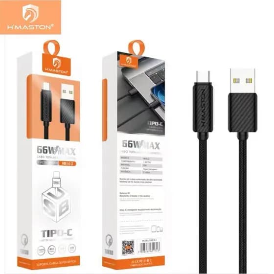 H'maston Cabo Usb/Lightning/v8/Tipo-c Fast Charging 2m PD 2 Pontas Tipo C/Usb-c Para Lightning