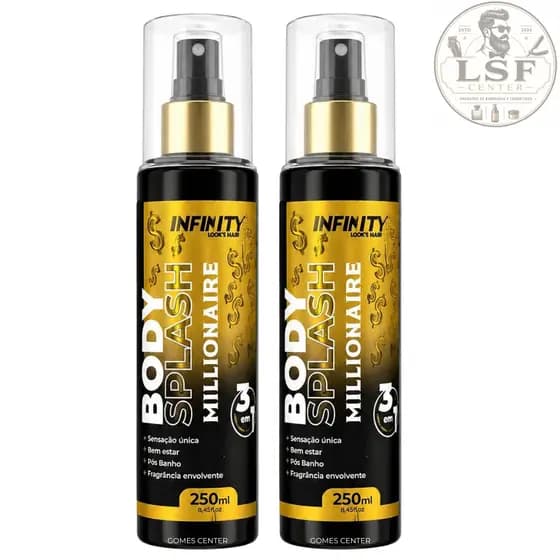 Kit 2x Body Splash Millionaire Infinitty - Sensação Única, Pós Banho, Fragrância Envolvente 200ml