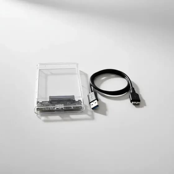 Case HD Externo Transparente Para HD/SSD SATA 2,5″ Adaptador Portátil Notebook e PC