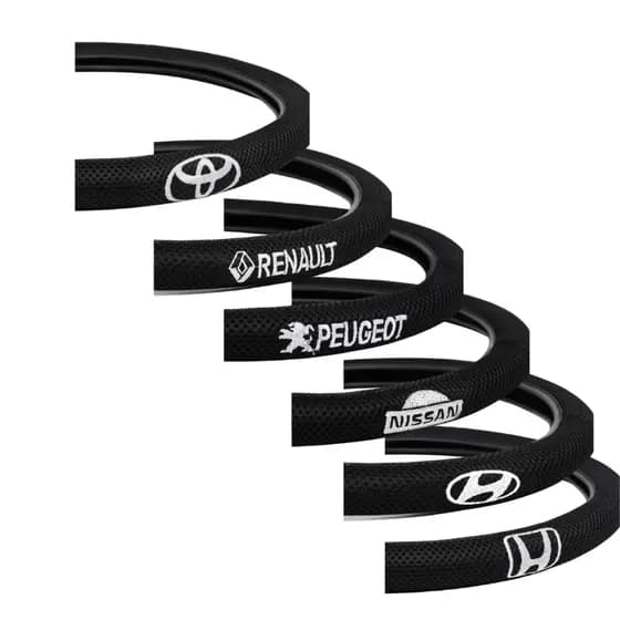 Capa de volante com a logo do seu carro em bordado