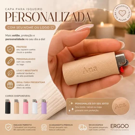 Capa para Isqueiro Bic Personalizada com Nome ou Logo | Presente Criativo | Impressão 3D Premium