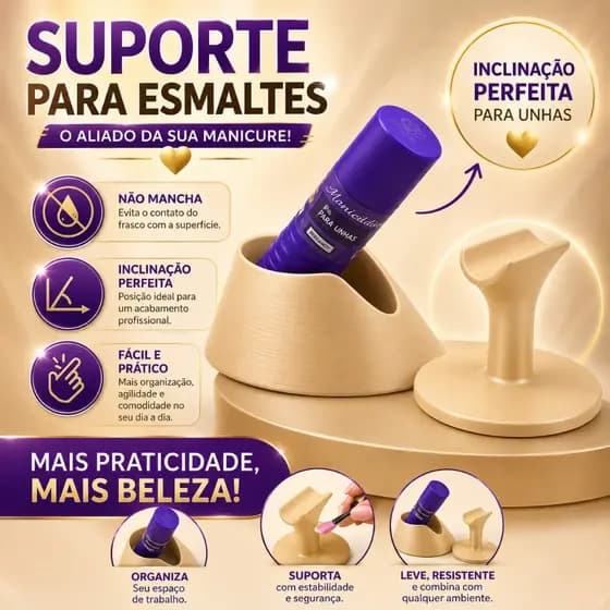 Kit Manicure Profissional | Apoio de dedo + Suporte Inclinado para Nails Designs
