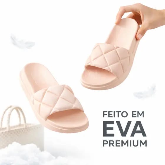 Chinelo Feminino Nuvem Slide Elegante em Eva Macio Leve Sandalia Feminina Rasteirinha nuvem