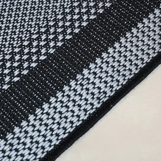 Tapete Passadeira Sisal 2,25m Corredor Cozinha Sala Quarto Antiderrapante Lavavel Decoracao Casa Moderno Preto Cinza