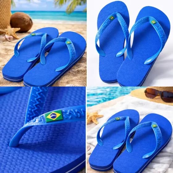 Chinelo de Dedo Unissex com Bandeira do Brasil em Borracha promoção