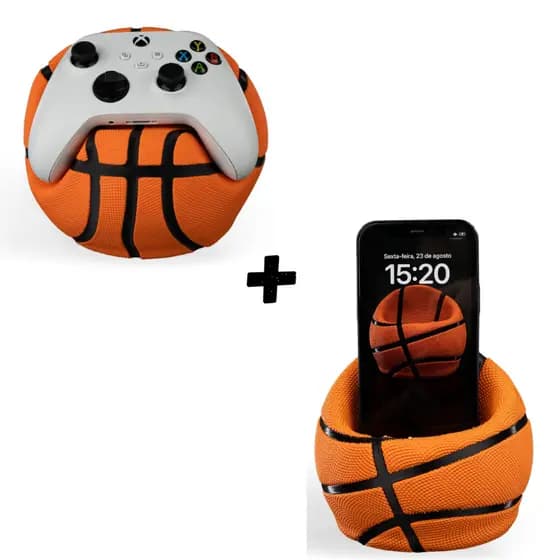 Suporte Controle + Celular Bola Basquete Gamer dia dos pais presente