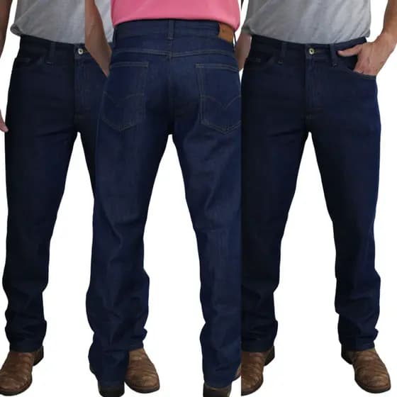 Kit 3 Calças Jeans Masculina de Corte Reto Tradicional Promoção Premium